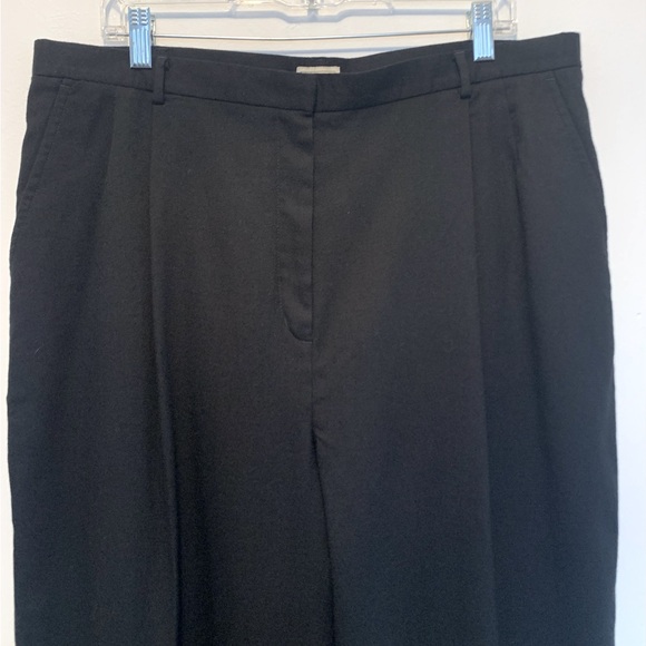 Vintage LL Bean Wool Pleat Front Black Trousers Lined - Picture 2 of 6